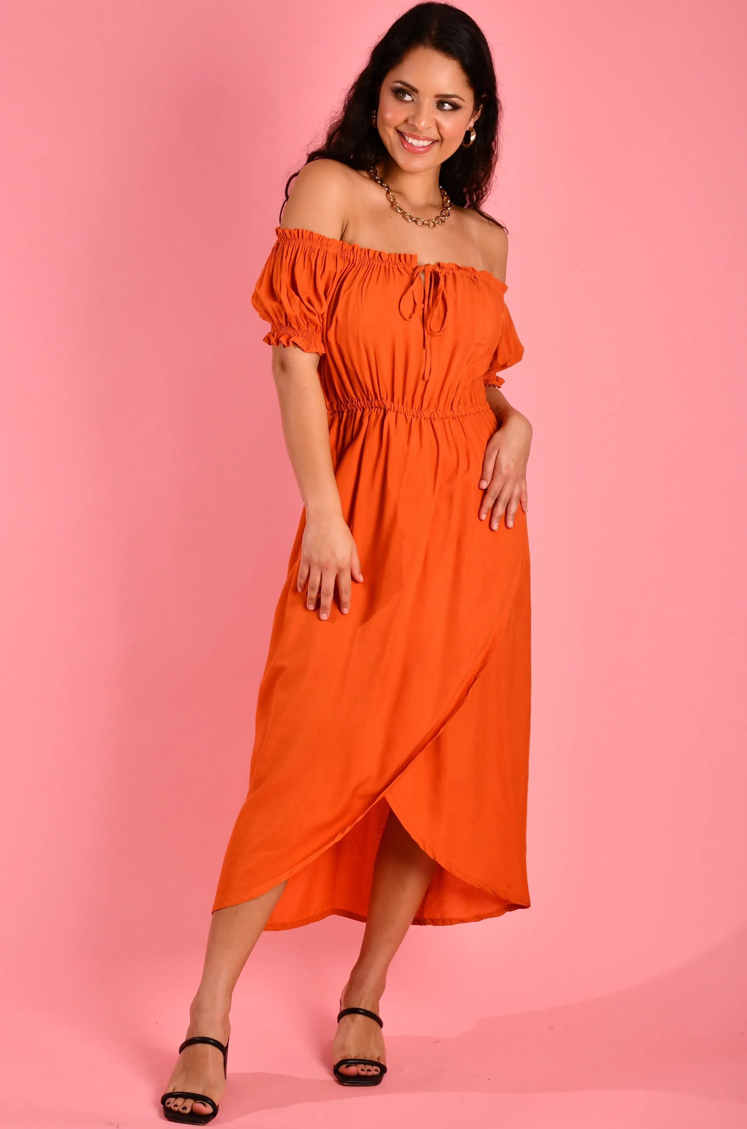 VGLD224 - ETTY BAY DRESS - BURNT ORANGE