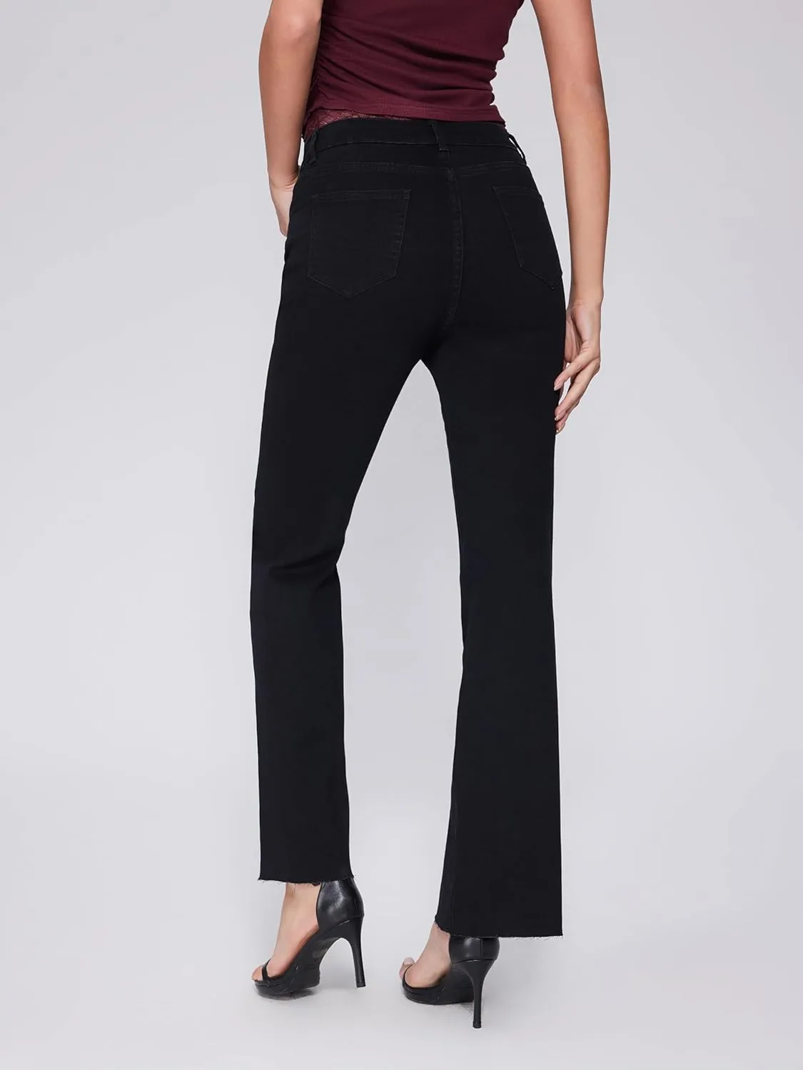Vinova Flare Jeans for Women Button Down Bell Bottom Stetchy High Waisted Bootcut Denim Pants with Pockets