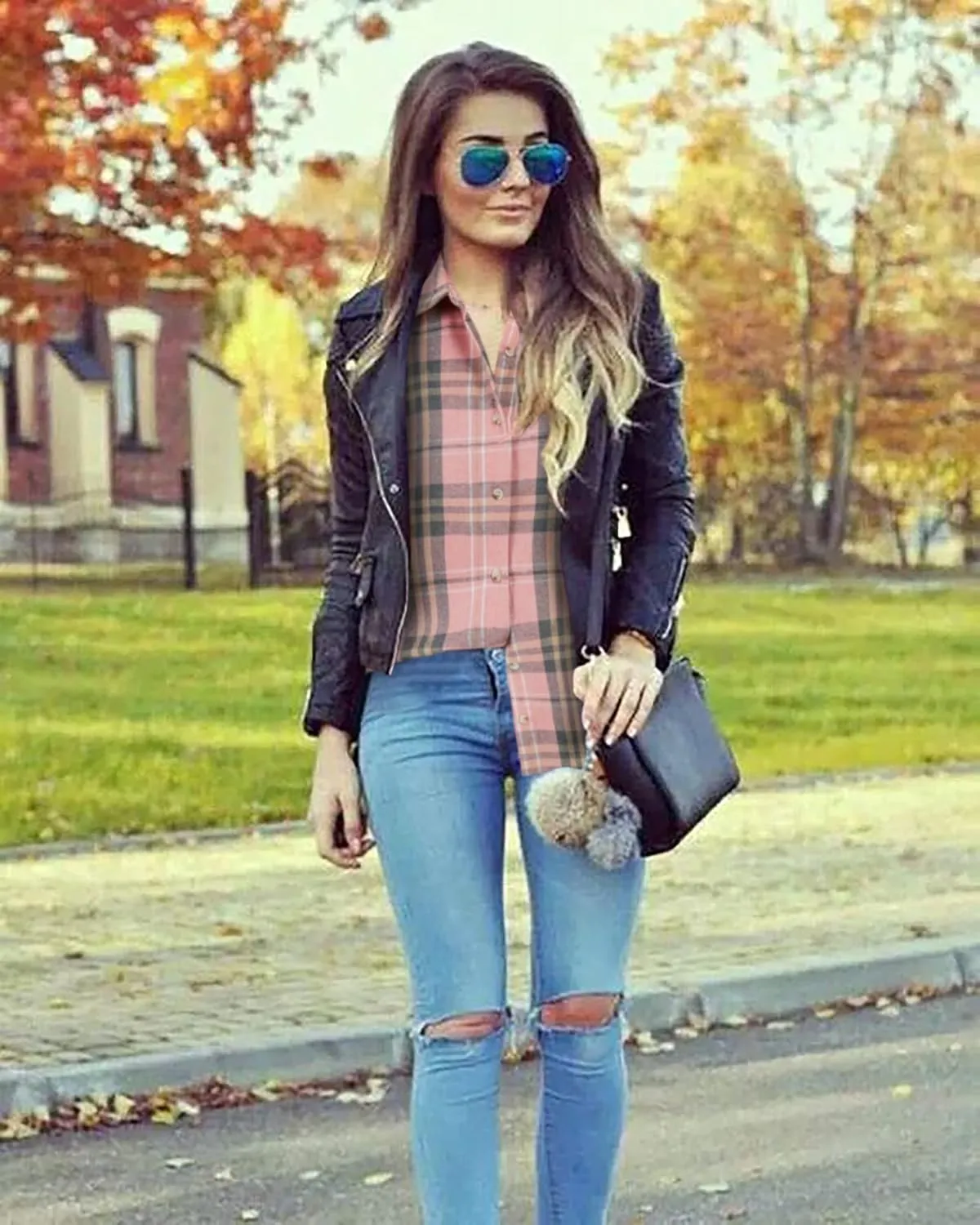 Wenrine Womens Long Sleeve Button Down Shirt Casual Plaid Flannel Shirt Collared Blouse Tops