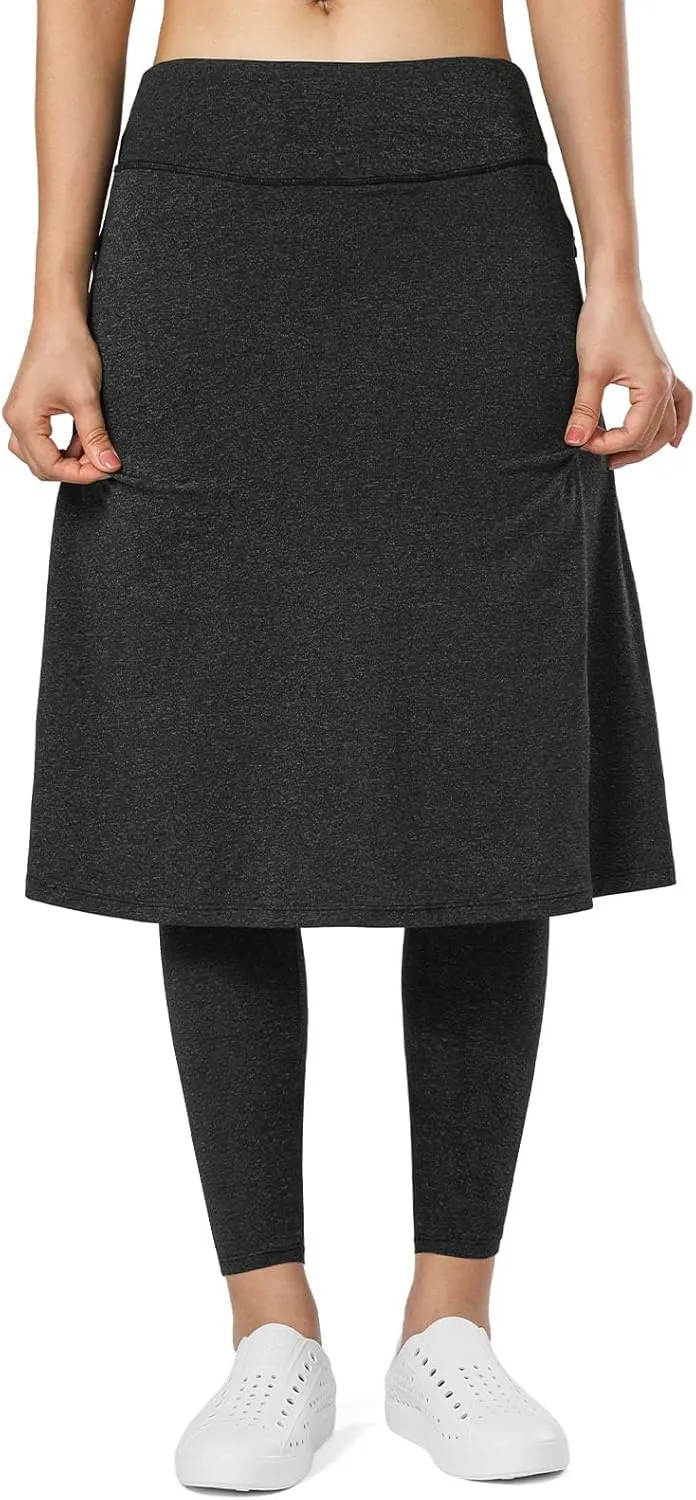 Women Athletic Knee Length Skirts with Full Length Leggings,Skorts Leggings&Skirted Leggings Skorts Women