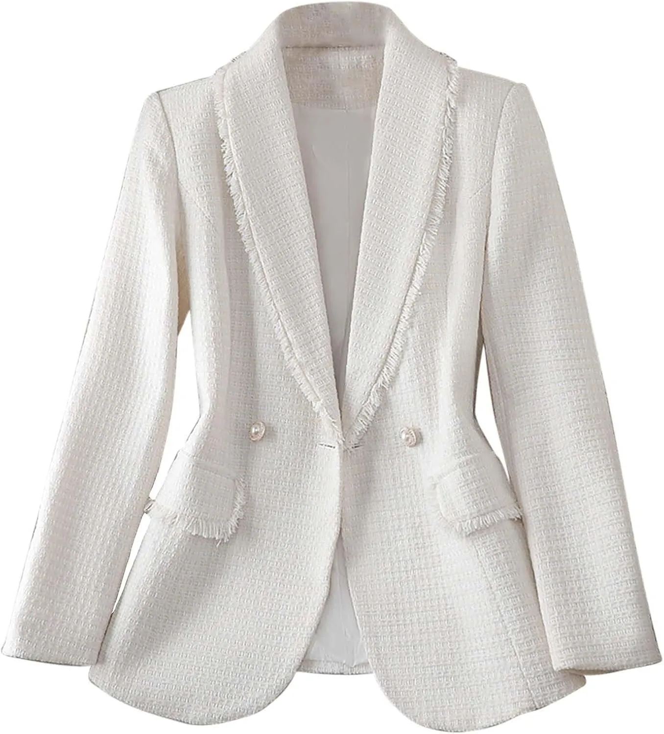 Women Plus Size Summer Fall Suit Blazer Single Button Full Length Lapel Collar Sleeve Business Work Wear Formal Jacket