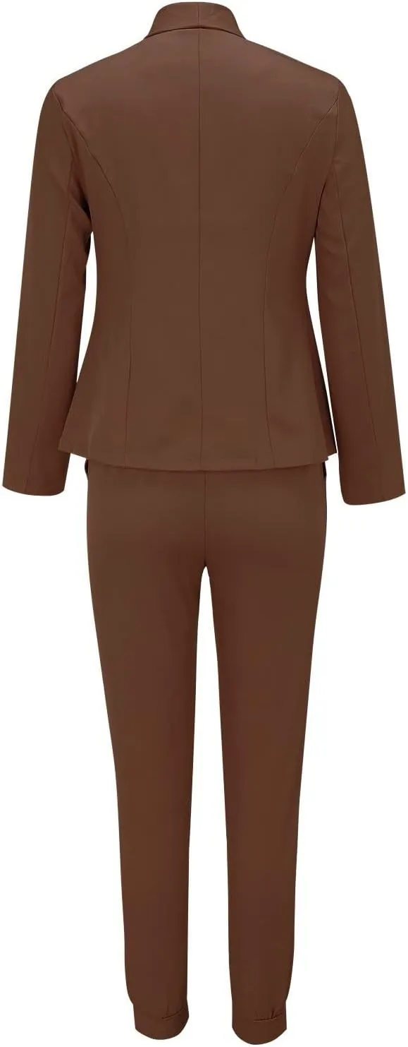 Women Suit Sets For Work 2025 Fall Two Piece Blazer Jacket and Pencil Pants Business Casual Office Formal Outfits