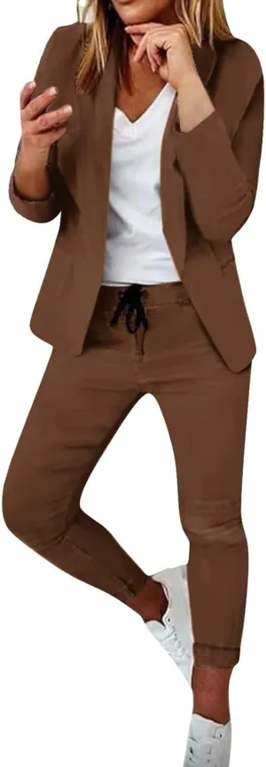 Women Suit Sets For Work 2025 Fall Two Piece Blazer Jacket and Pencil Pants Business Casual Office Formal Outfits