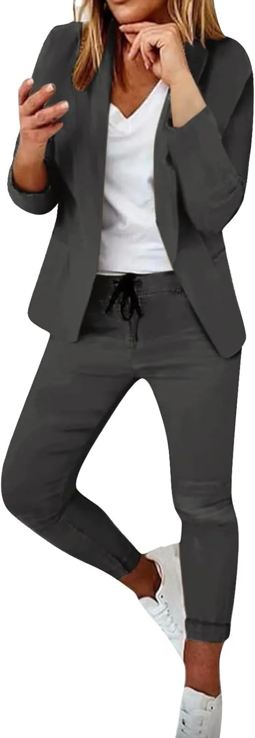 Women Suit Sets For Work 2025 Fall Two Piece Blazer Jacket and Pencil Pants Business Casual Office Formal Outfits