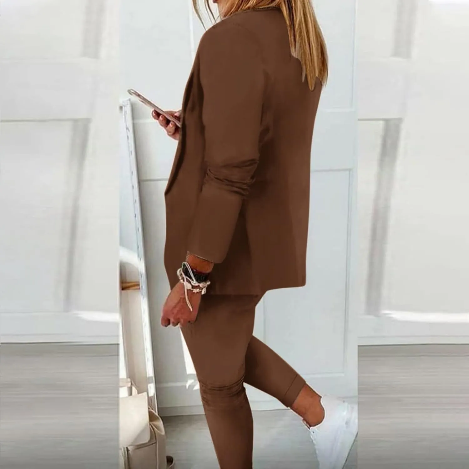 Women Suit Sets For Work 2025 Fall Two Piece Blazer Jacket and Pencil Pants Business Casual Office Formal Outfits