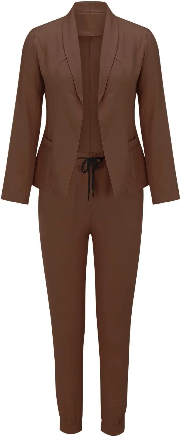 Women Suit Sets For Work 2025 Fall Two Piece Blazer Jacket and Pencil Pants Business Casual Office Formal Outfits