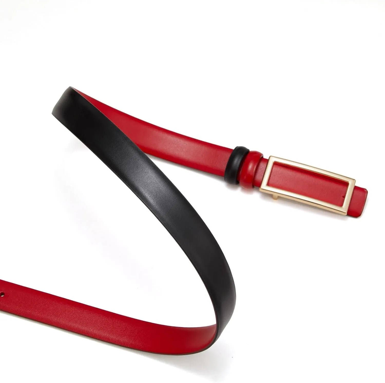 Womens Belt Reversible Leather Belt Skinny Thin Fashion Designer Waist Belts for Jeans Pants Dresses
