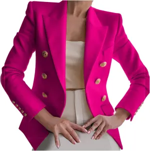 Womens Blazer Fashion Casual 2025 Office Work Button Jackets Long Sleeve Open Front Loose Lightweight Blazers