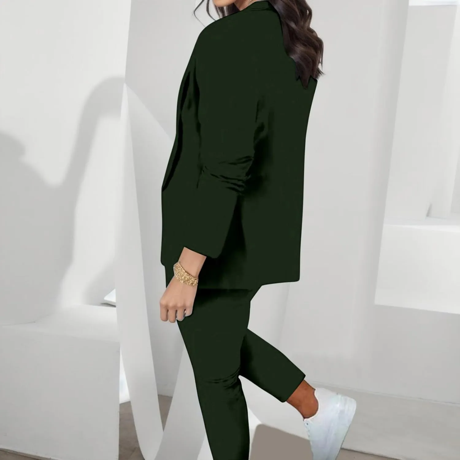 Womens Blazer Sets For Work Casual Business Cropped Blazers And Pants 2 Piece Fashion Suits Jacket Outfits