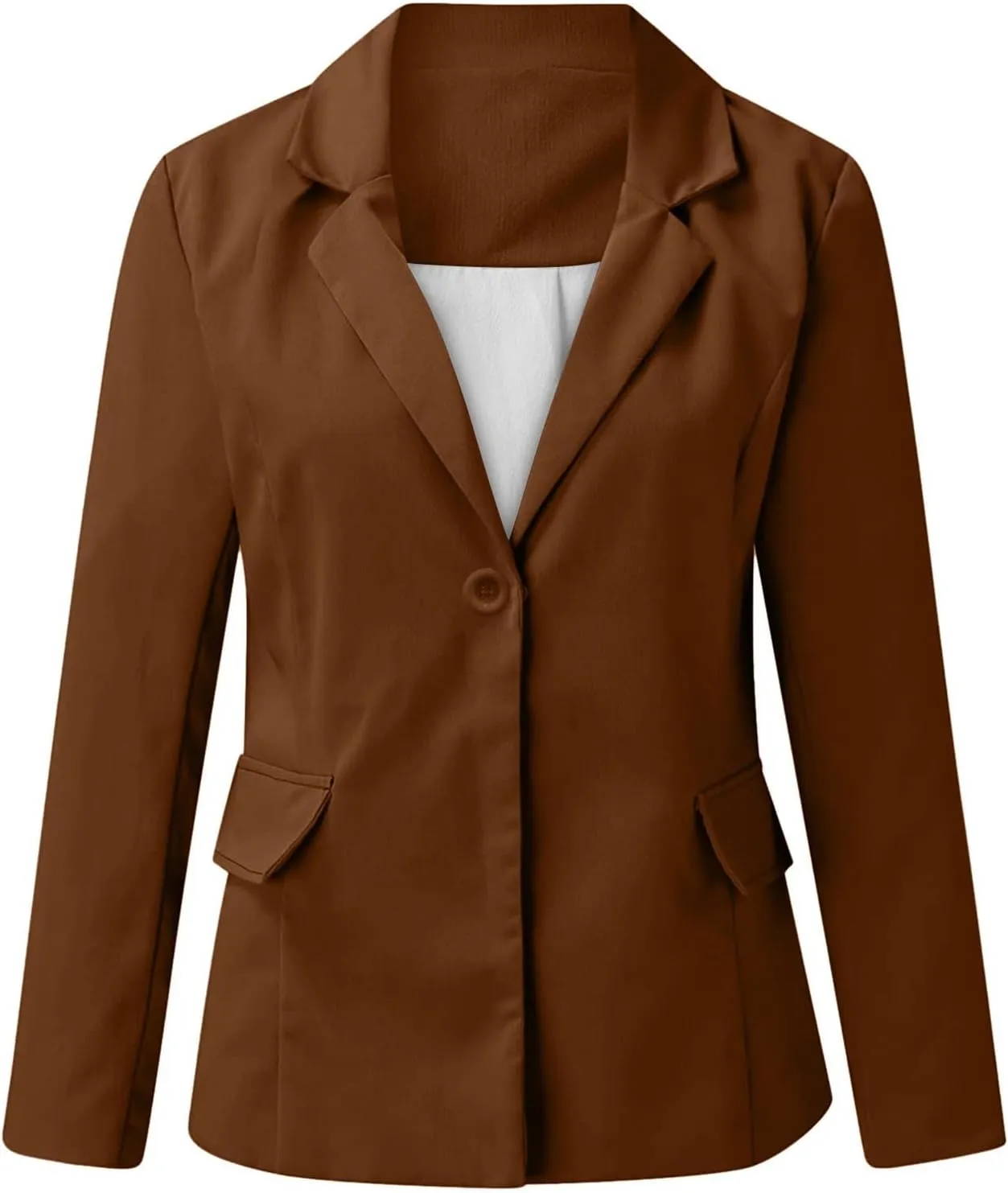 Women's Blazers Long Sleeve Suit Jackets Solid Color Cardigan Collar Single Button Business & Leisure Top