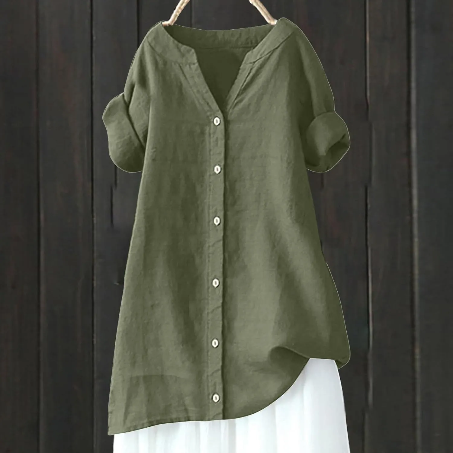 Womens Button Down Shirt Linen Button Up Shirts Sleeve Collar Casual Women's Shirt Women's Shirt White Shirt Women