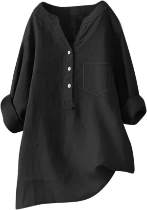 Womens Button Down Shirt Linen Button Up Shirts Sleeve Collar Casual Women's Shirt Women's Shirt White Shirt Women