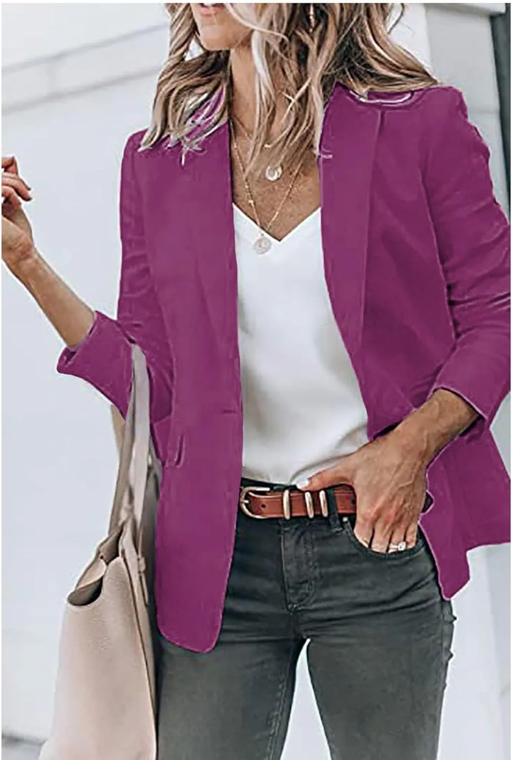 Womens Casual Blazers Open Front Long Sleeve Work Office Suit Jackets Blazer Plus Size Autumn Winter Outwears