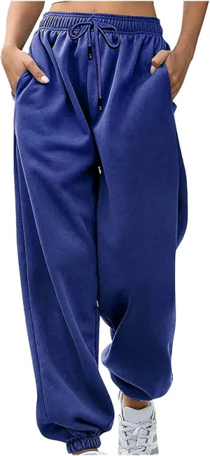Womens Cinch Bottom Sweatpants Casual High Waisted Avtive Workout Joggers Trendy Plus Size Pants Fall Fashion Outfits