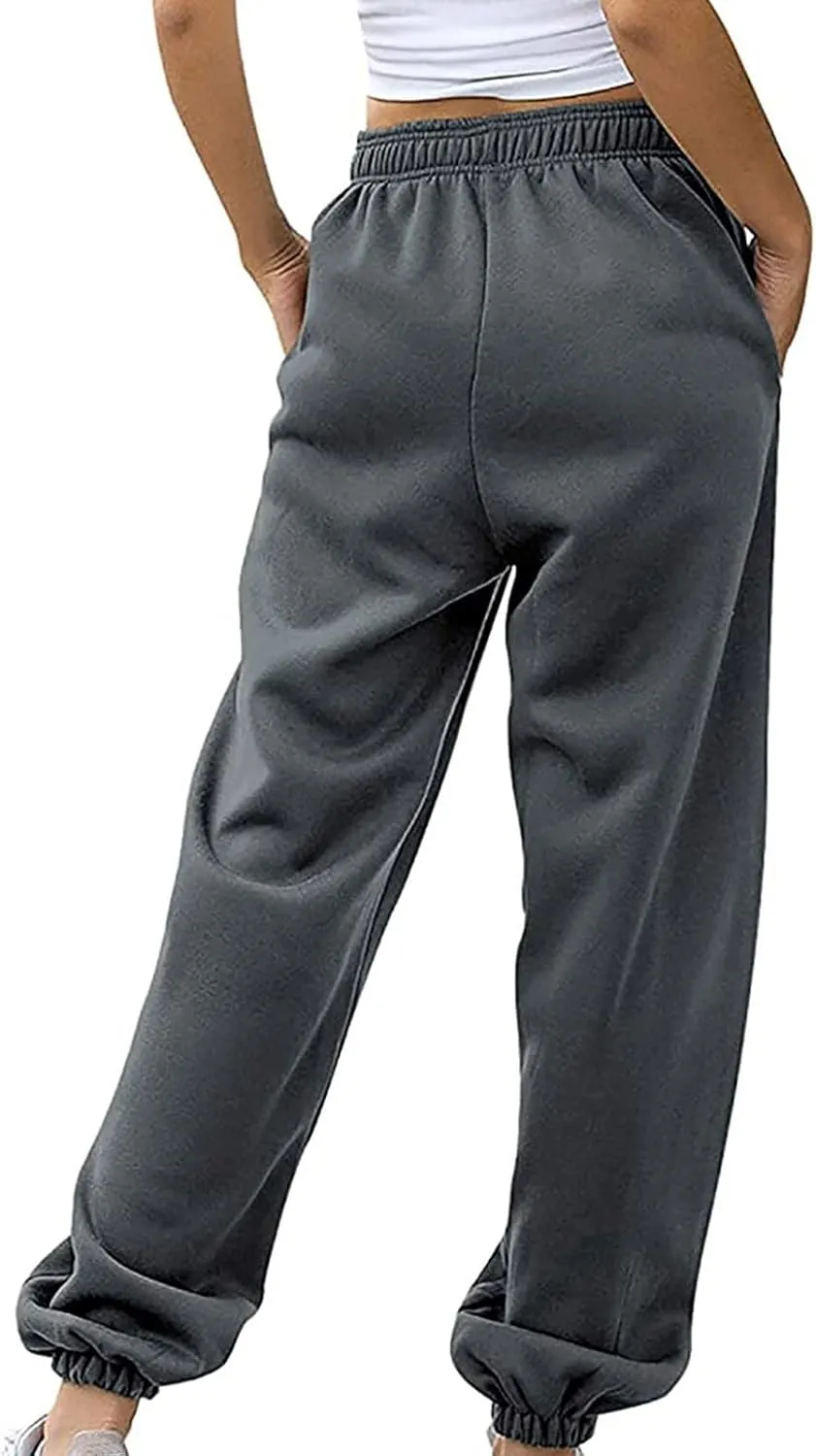 Womens Cinch Bottom Sweatpants Casual High Waisted Avtive Workout Joggers Trendy Plus Size Pants Fall Fashion Outfits