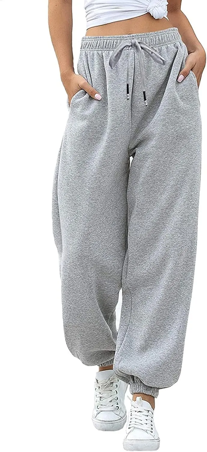 Womens Cinch Bottom Sweatpants Casual High Waisted Avtive Workout Joggers Trendy Plus Size Pants Fall Fashion Outfits