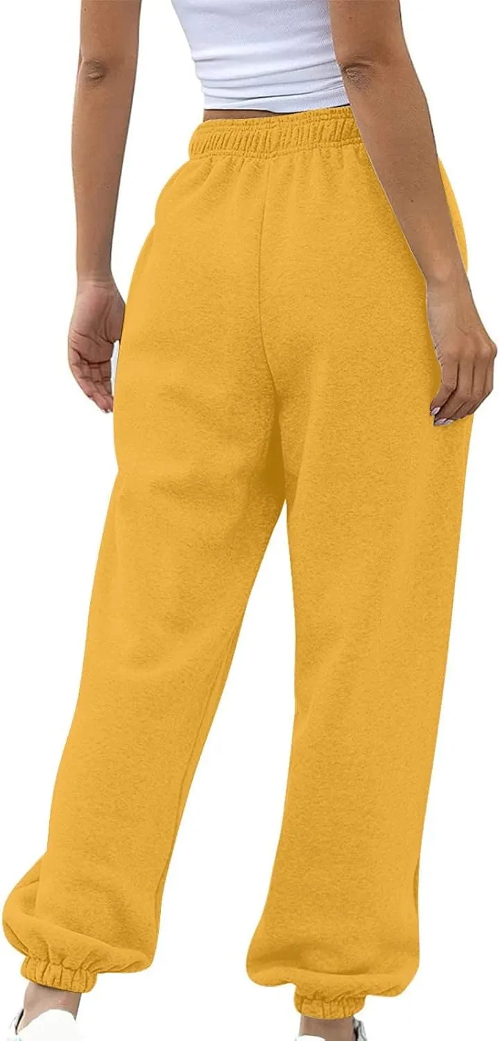 Womens Cinch Bottom Sweatpants Casual High Waisted Avtive Workout Joggers Trendy Plus Size Pants Fall Fashion Outfits
