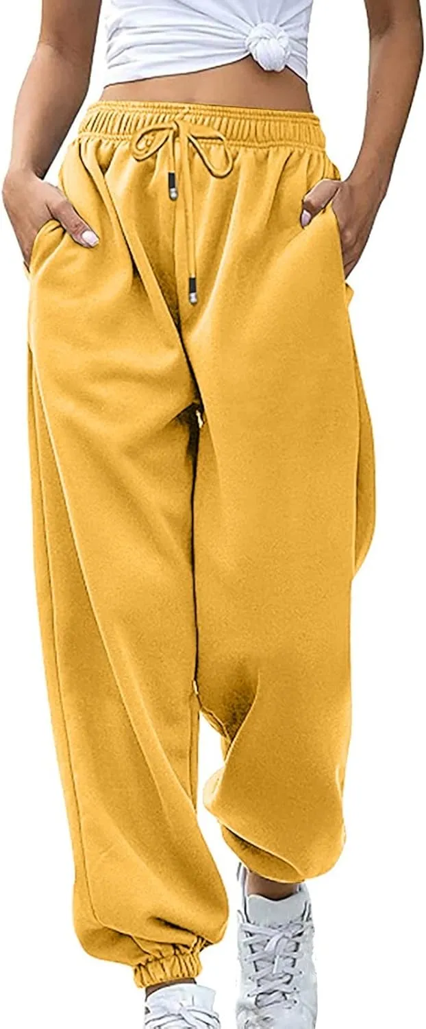 Womens Cinch Bottom Sweatpants Casual High Waisted Avtive Workout Joggers Trendy Plus Size Pants Fall Fashion Outfits