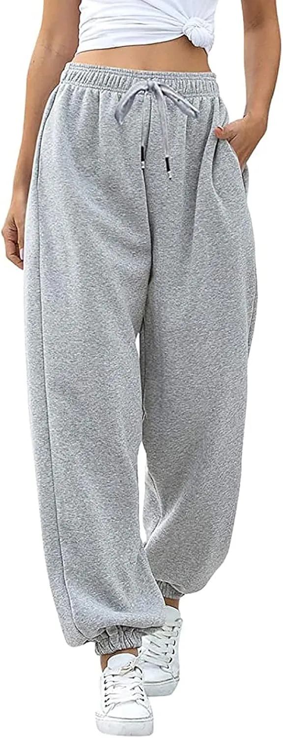 Womens Cinch Bottom Sweatpants Casual High Waisted Avtive Workout Joggers Trendy Plus Size Pants Fall Fashion Outfits