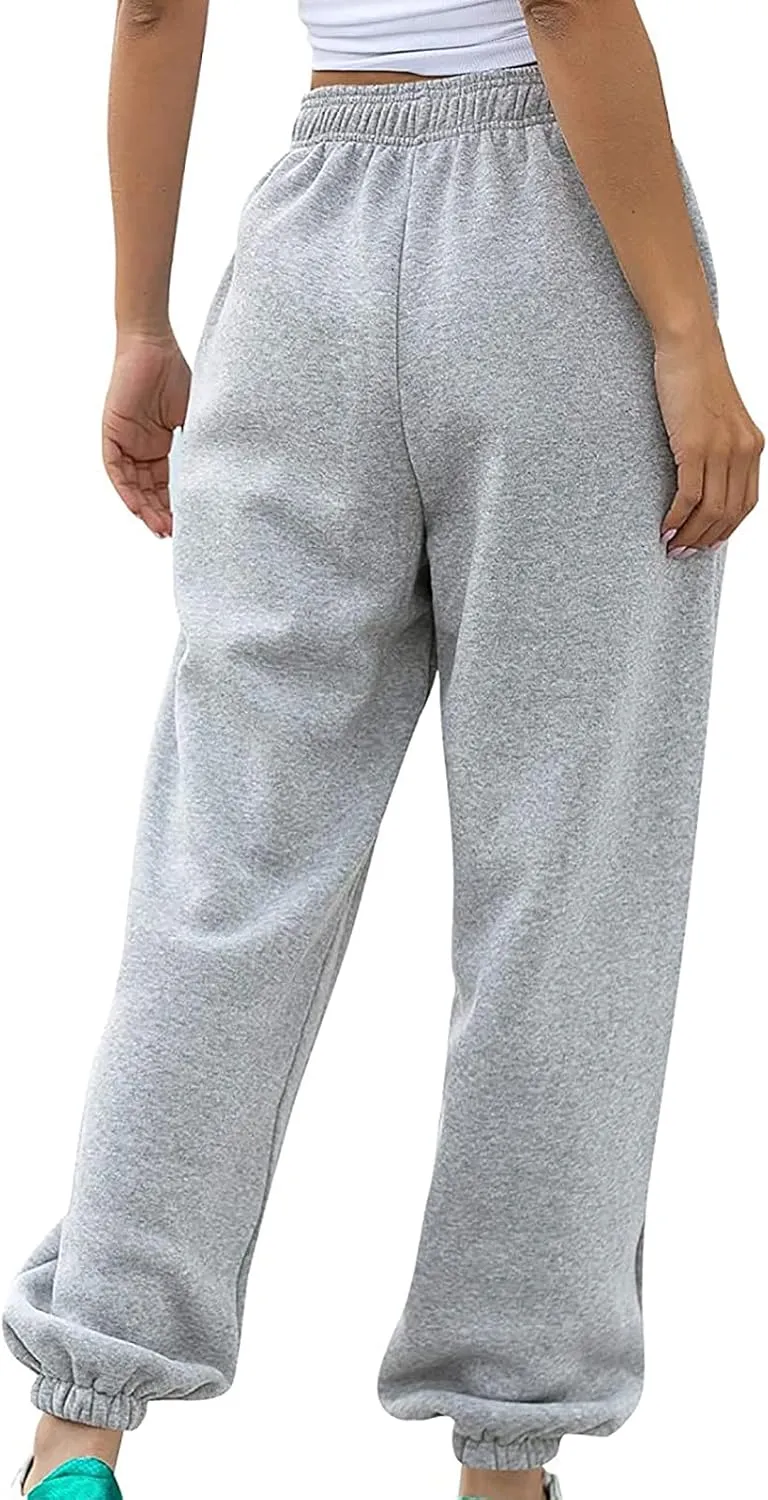 Womens Cinch Bottom Sweatpants Casual High Waisted Avtive Workout Joggers Trendy Plus Size Pants Fall Fashion Outfits