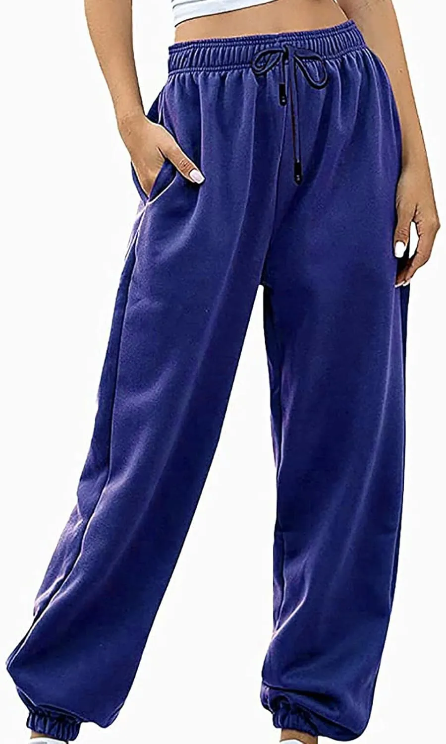 Womens Cinch Bottom Sweatpants Casual High Waisted Avtive Workout Joggers Trendy Plus Size Pants Fall Fashion Outfits