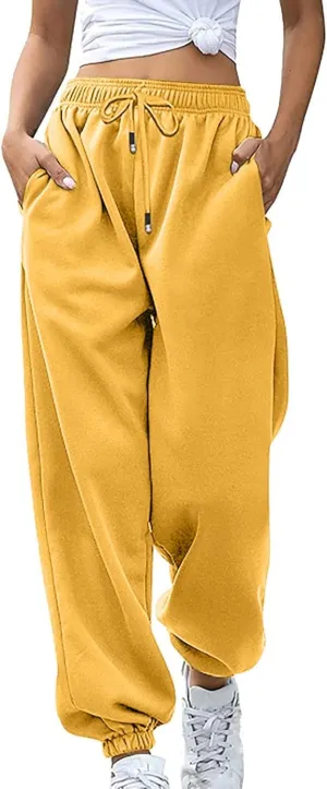 Womens Cinch Bottom Sweatpants Casual High Waisted Avtive Workout Joggers Trendy Plus Size Pants Fall Fashion Outfits