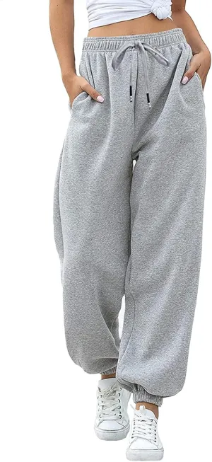 Womens Cinch Bottom Sweatpants Casual High Waisted Avtive Workout Joggers Trendy Plus Size Pants Fall Fashion Outfits