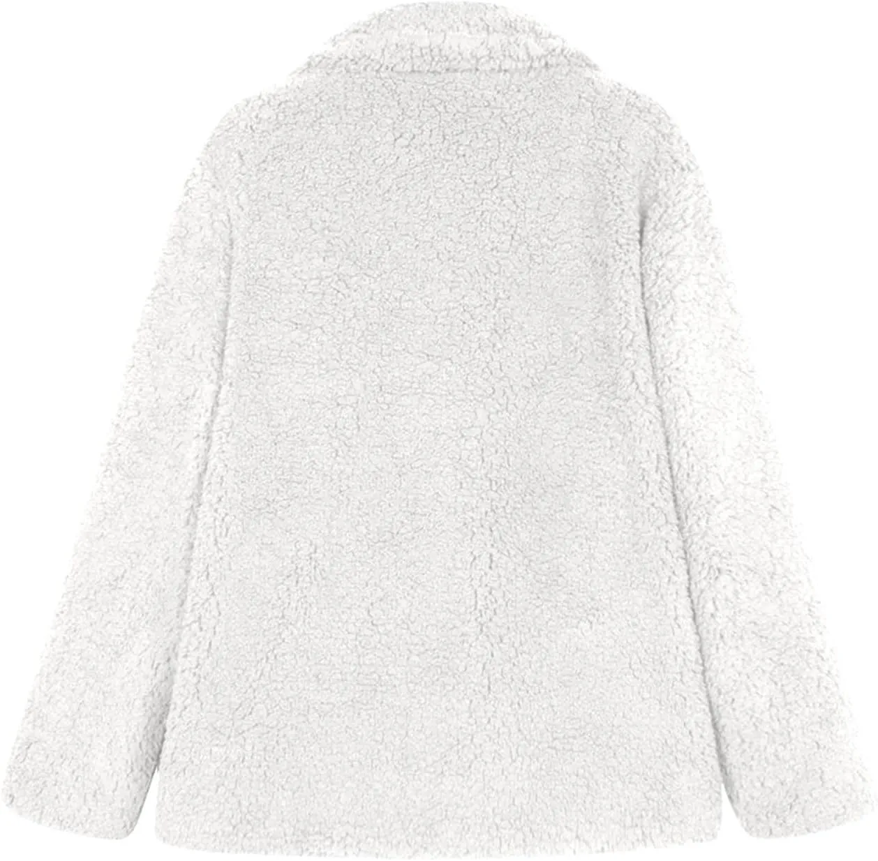 Womens Classic Trendy Solid Fleece Coat Double Breasted Long Sleeve Outwear Warm Loose Soft Overcoat Winter Clothes