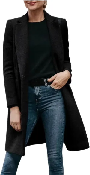 Womens Fall Fashion 2024 Open Front Coatigan Sweater Long Sleeve Casual Knit Lapel Cardigan Coat with Pockets