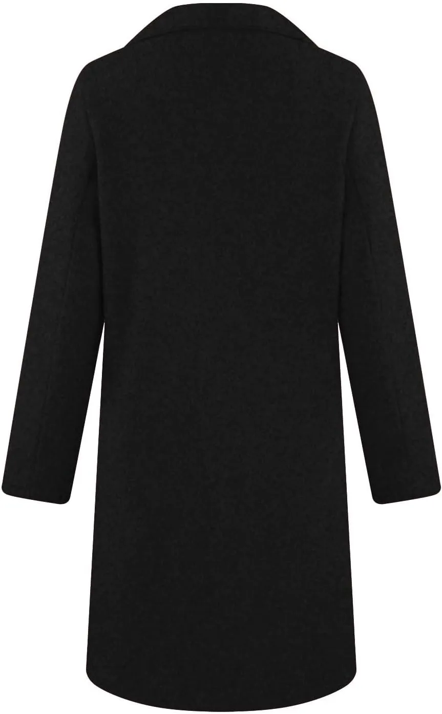 Womens Fall Fashion 2024 Open Front Coatigan Sweater Long Sleeve Casual Knit Lapel Cardigan Coat with Pockets