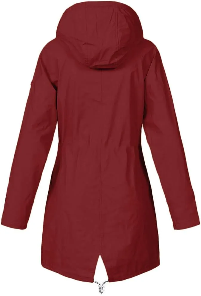 Womens Graceful Zipper Thick Overcoat Long Sleeve Hooded Fleece Coat Warm Casual Soft Raincoat Outdoor Winter Outfits