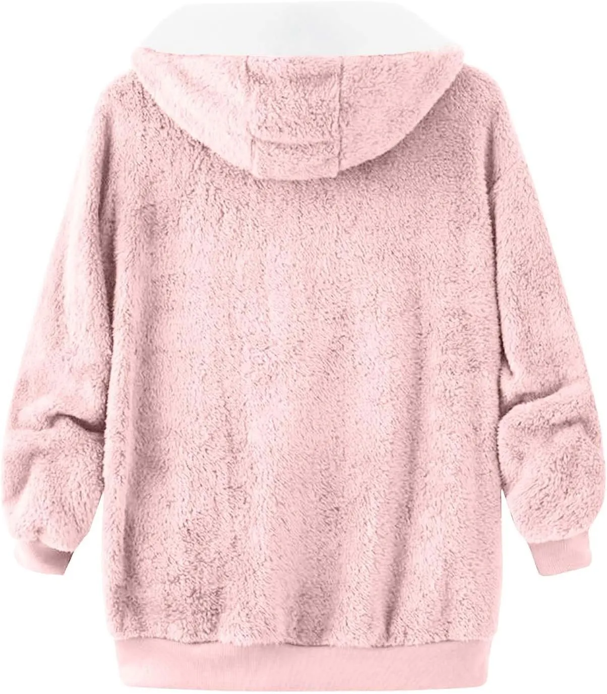 Womens Oversized Zip Up Coat Fuzzy Fleece Sherpa Lined Jacket with Pockets Hoodie Pullover Tops Sherpa Jacket