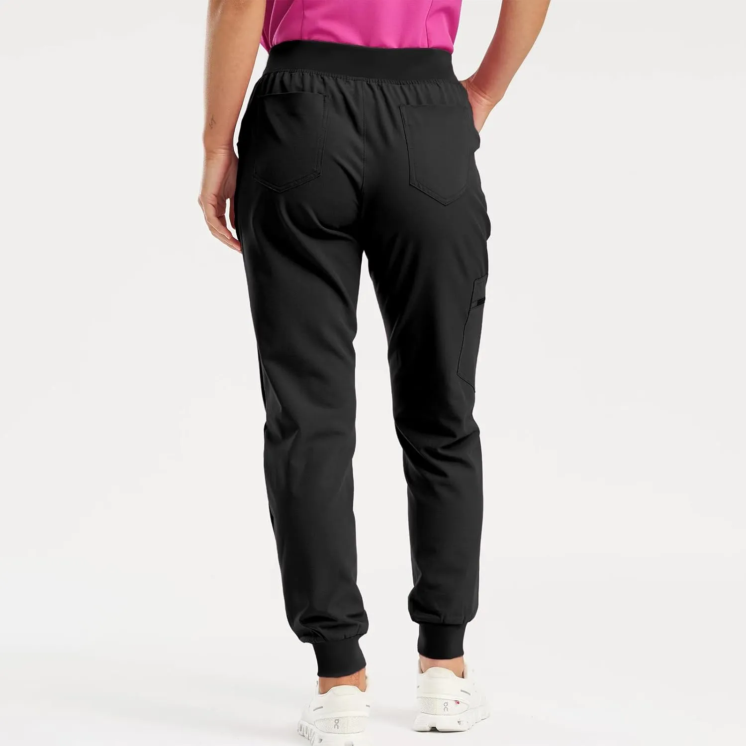 Womens Scrub Pants - Soft Stretch Yoga Style with Pockets, Slim Drawstring Jogger Scrubs