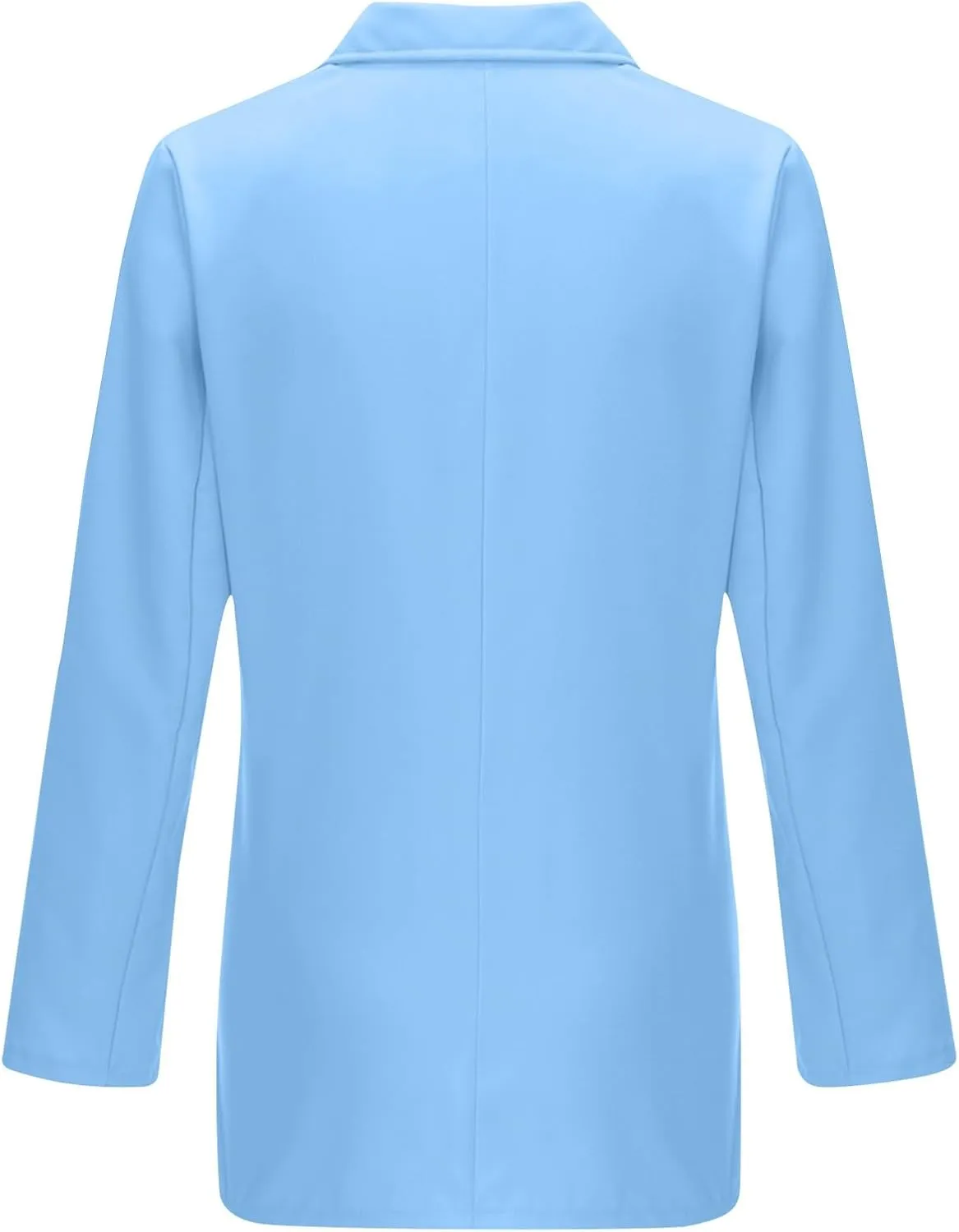 Womens Solid Color Casual Long Sleeve Lapel Double Breasted Open Front Blazer Jacket Lady Business Work Suit Jacket