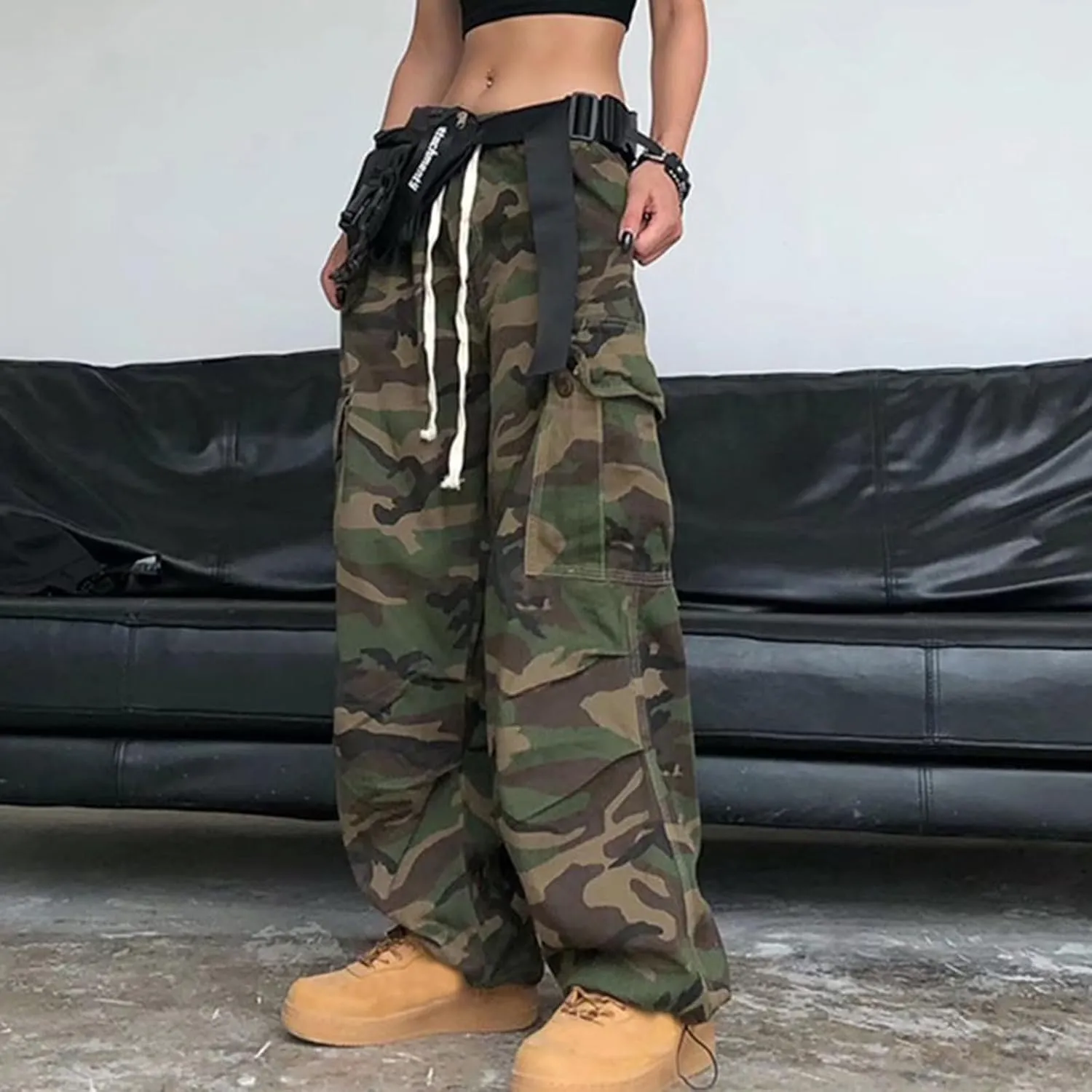 Women's Stretchy Tactical Cargo Pants High Waisted Casual Joggers Plus Size Skinny Trousers Cargo Pants with 6 Pockets