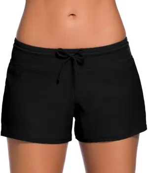 Women's Swim Boardshorts Tankini Boyshorts Beach Bottom Swimsuit Built in Briefs