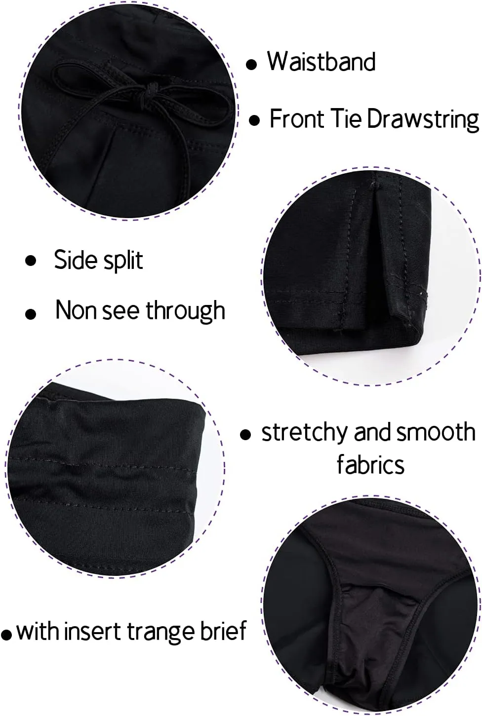 Women's Swim Shorts Waistband Swimsuit Bottom Board Shorts Lace Hollow Swimming
