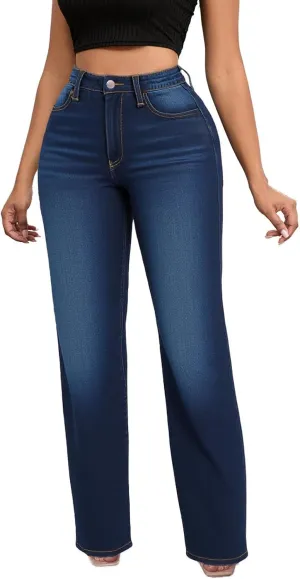 Women's Wide Leg Jeans High Waist Baggy Denim Pants