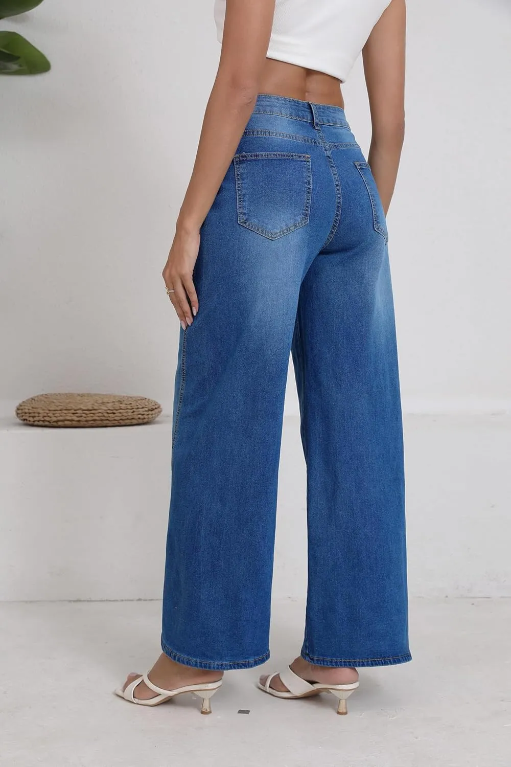 Women's Wide Leg Jeans High Waist Baggy Denim Pants