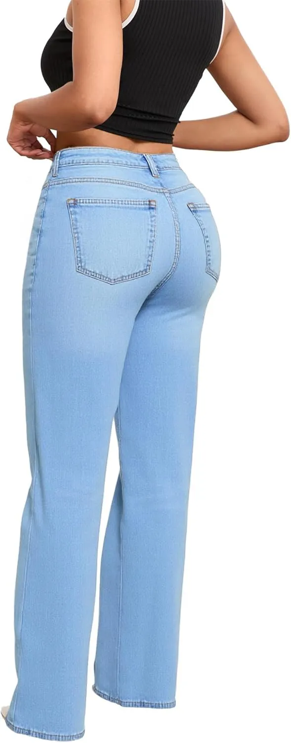 Women's Wide Leg Jeans High Waist Baggy Denim Pants