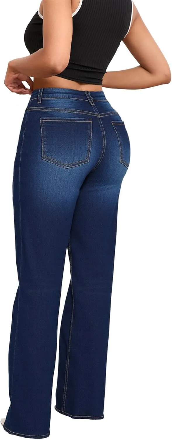 Women's Wide Leg Jeans High Waist Baggy Denim Pants