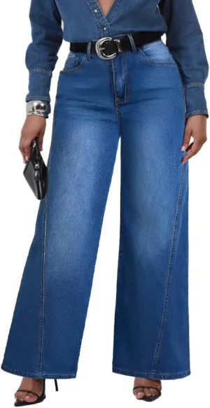 Women's Wide Leg Jeans High Waist Baggy Denim Pants