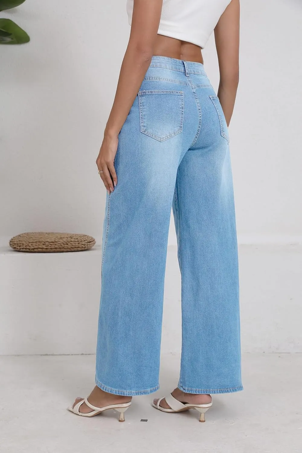 Women's Wide Leg Jeans High Waist Baggy Denim Pants