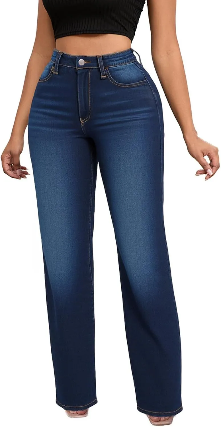 Women's Wide Leg Jeans High Waist Baggy Denim Pants