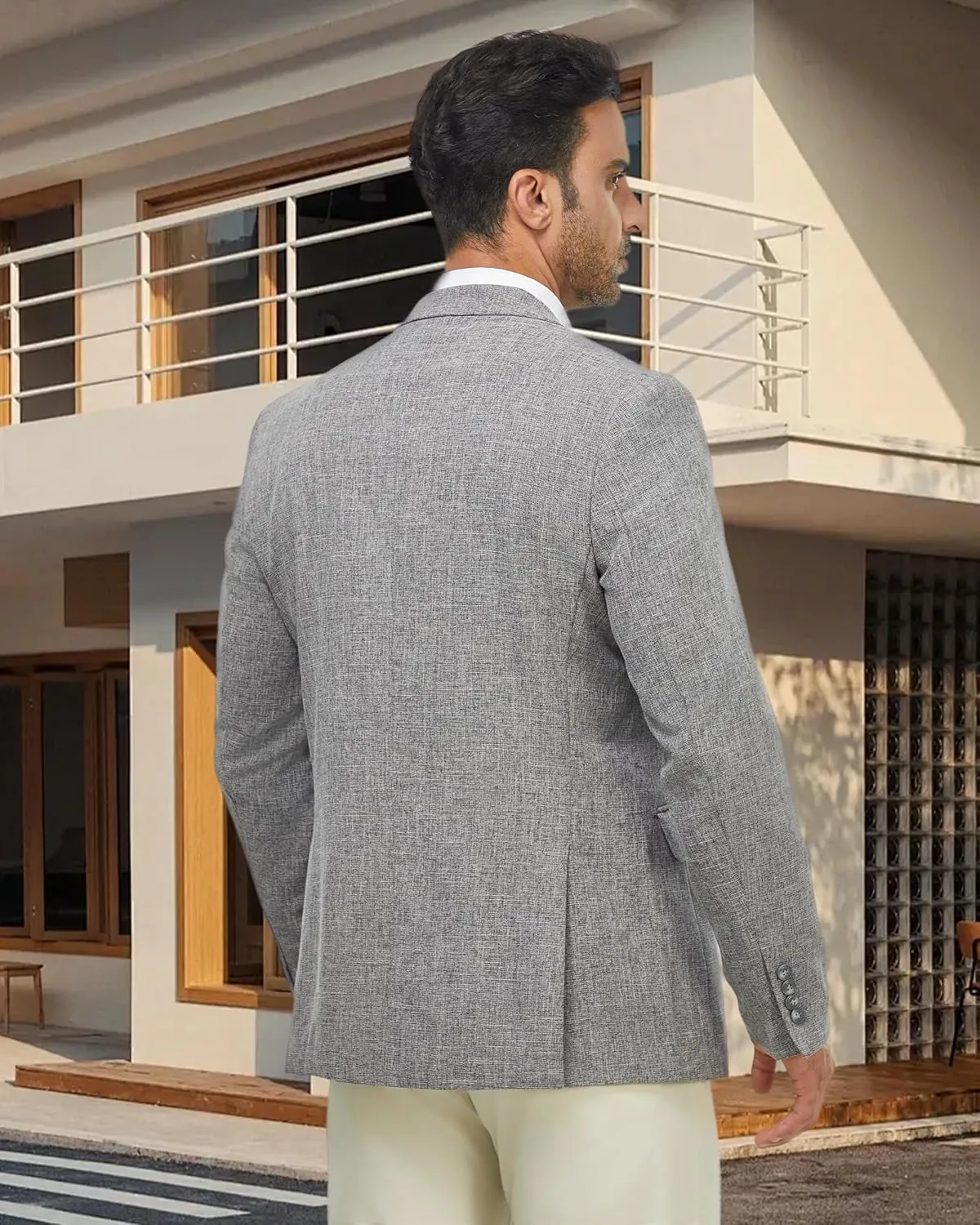 WULFUL Mens Casual Sport Coat Blazer Lightweight One Button Suit Jackets