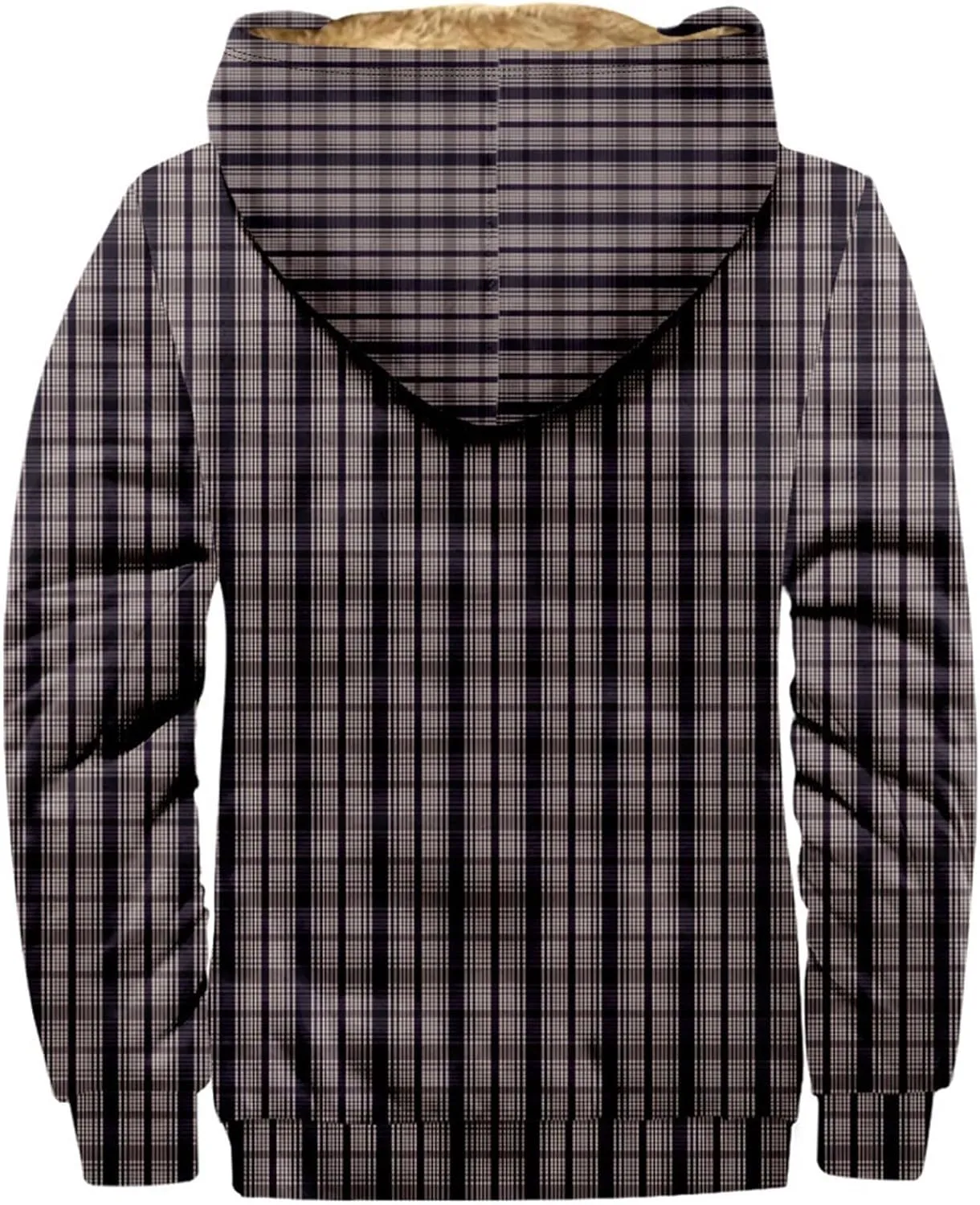 XIAXOGOOL Winter Jackets Big Tall Mens Full Zip Fleece Sweatshirt Flannel Sherpa Lined Shirt Jacket Plaid Cotton Hoodies Coat