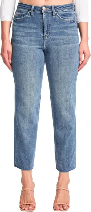 YMI Women's Cropped Straight Leg Jeans