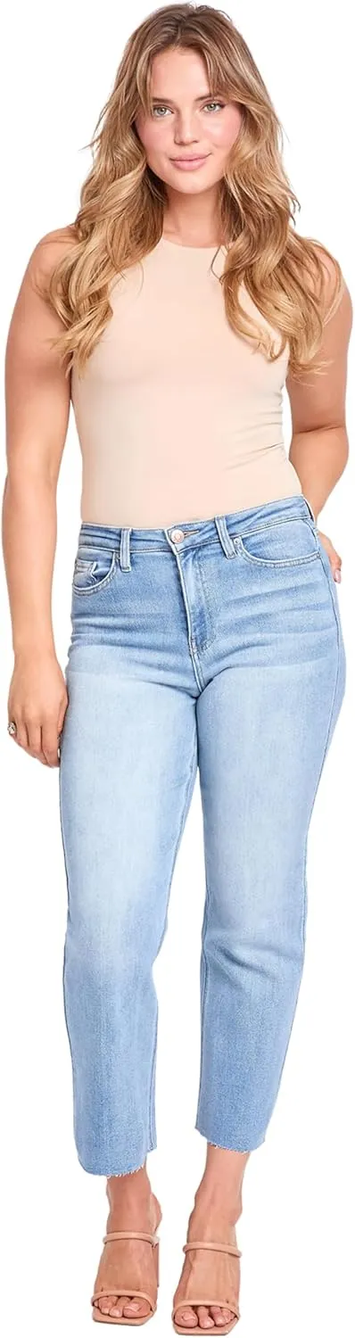 YMI Women's Cropped Straight Leg Jeans