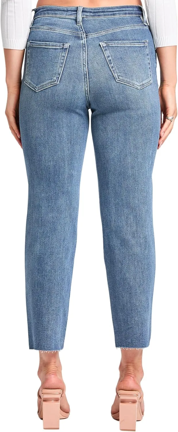 YMI Women's Cropped Straight Leg Jeans