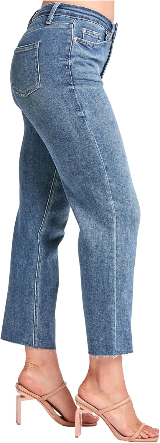 YMI Women's Cropped Straight Leg Jeans